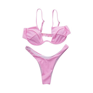 Meihuida Swimwear Women Bikini 2019 Women Bikini Set High waist Push up Padded Bra Beach Swimsuit Bathing Suit Women Swimwear - Virtual Blue Store