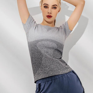 Ombre Seamless Sports Tops - Virtual Blue Store