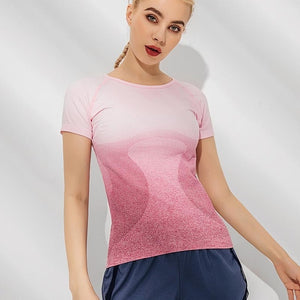 Ombre Seamless Sports Tops - Virtual Blue Store