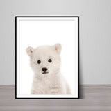Baby Polar Bear Print Bear Cub Animal Wall Art Nursery Decor Peekaboo Printable Digital Download Large Poster Room Art Print - Virtual Blue Store