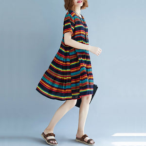 Women Short Sleeve Summer Beach Dress - Virtual Blue Store