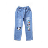 Cartoon Mickey Pattern Jeans - Virtual Blue Store