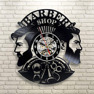 Barbershop Decoration Vinyl Wall Clock - Virtual Blue Store