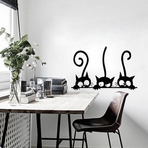 Three Black Cat DIY Wall Stickers - Virtual Blue Store